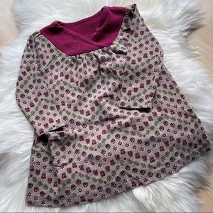 Tea Collection Burgundy Floral Dress - 12-17 - EUC